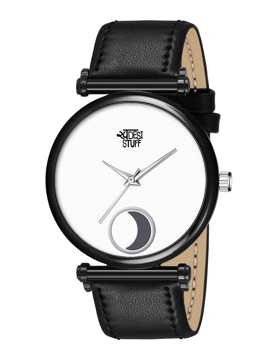 

SWADESI STUFF Unisex Kids Black & White Leather Analogue Watch SDS 126 BLACK WHITE