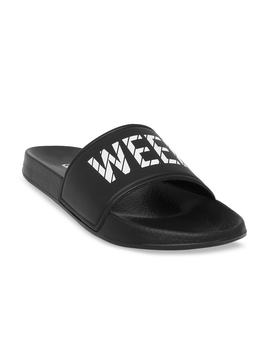 

Ajile by Pantaloons Men Black & White Printed Sliders