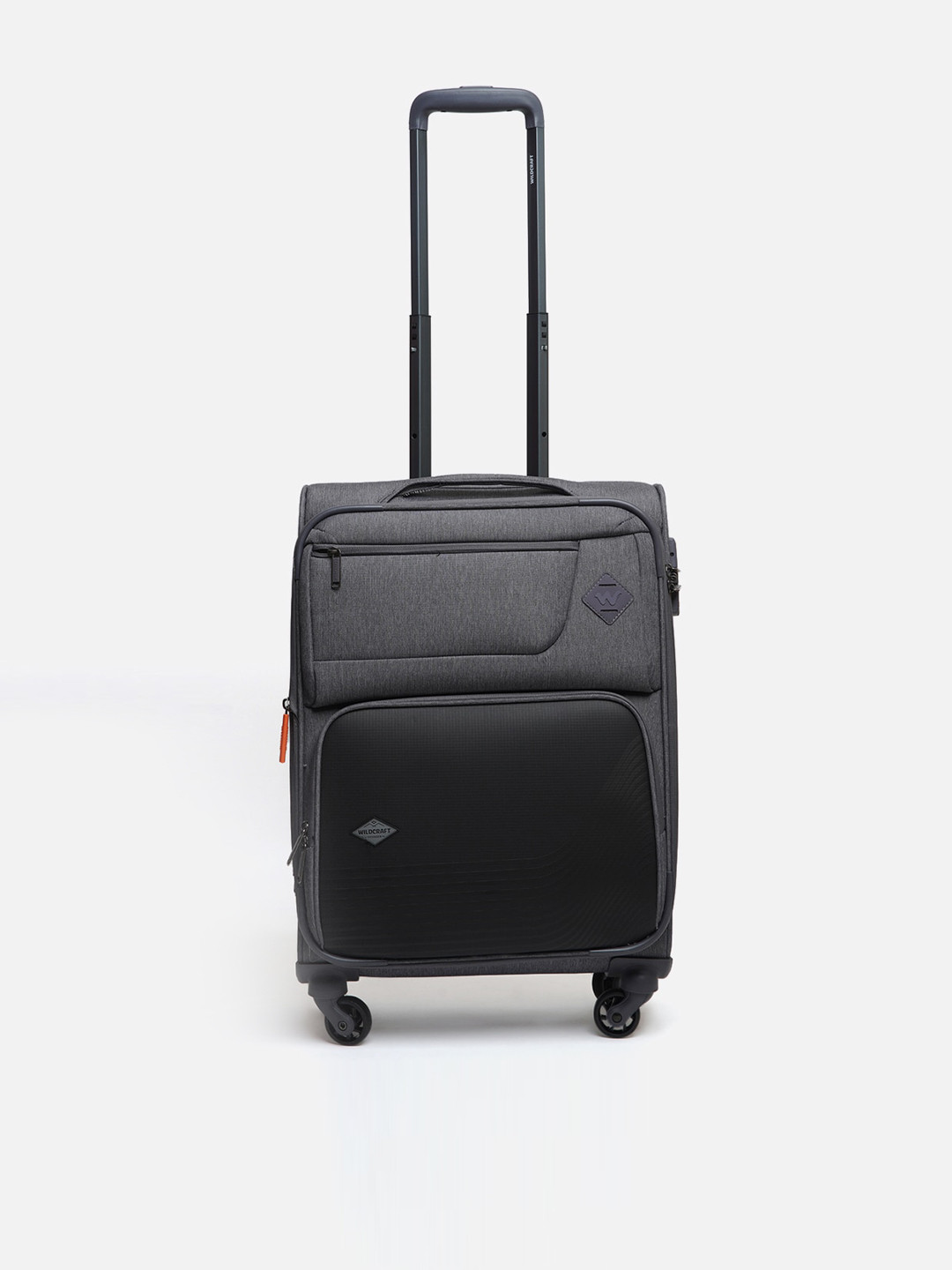

Wildcraft Unisex Charcoal Grey & Black Solid Soft-Sided Medium Trolley Suitcase