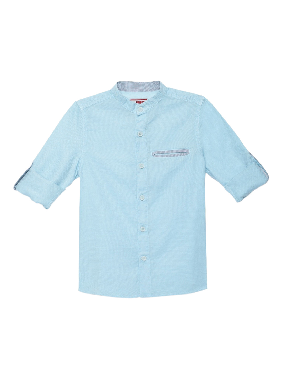

UNDER FOURTEEN ONLY Boys Blue Regular Fit Striped Casual Shirt