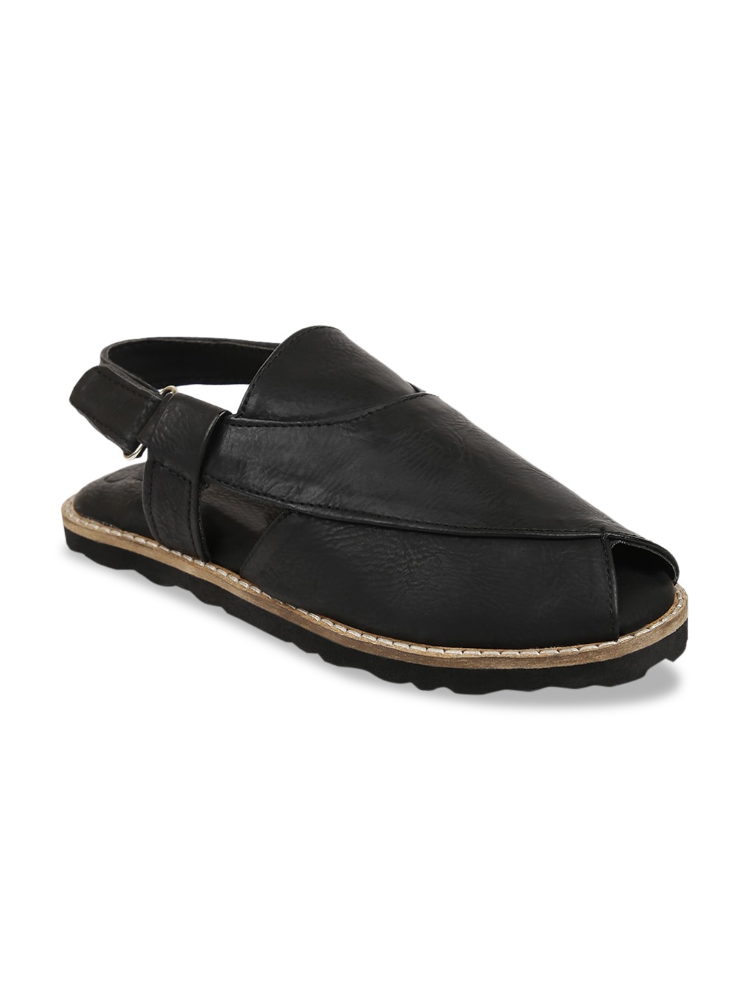 

Tiber Taber Boys Black Solid Shoe-Style Sandals