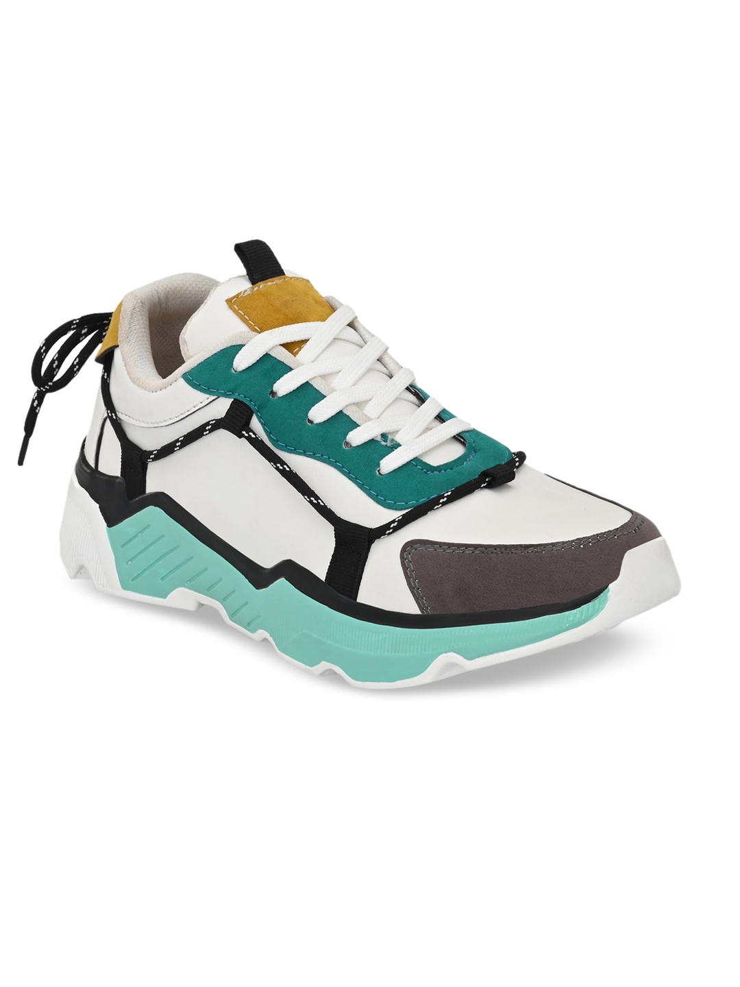 

Mr.wonker Men White Colourblocked Sneakers