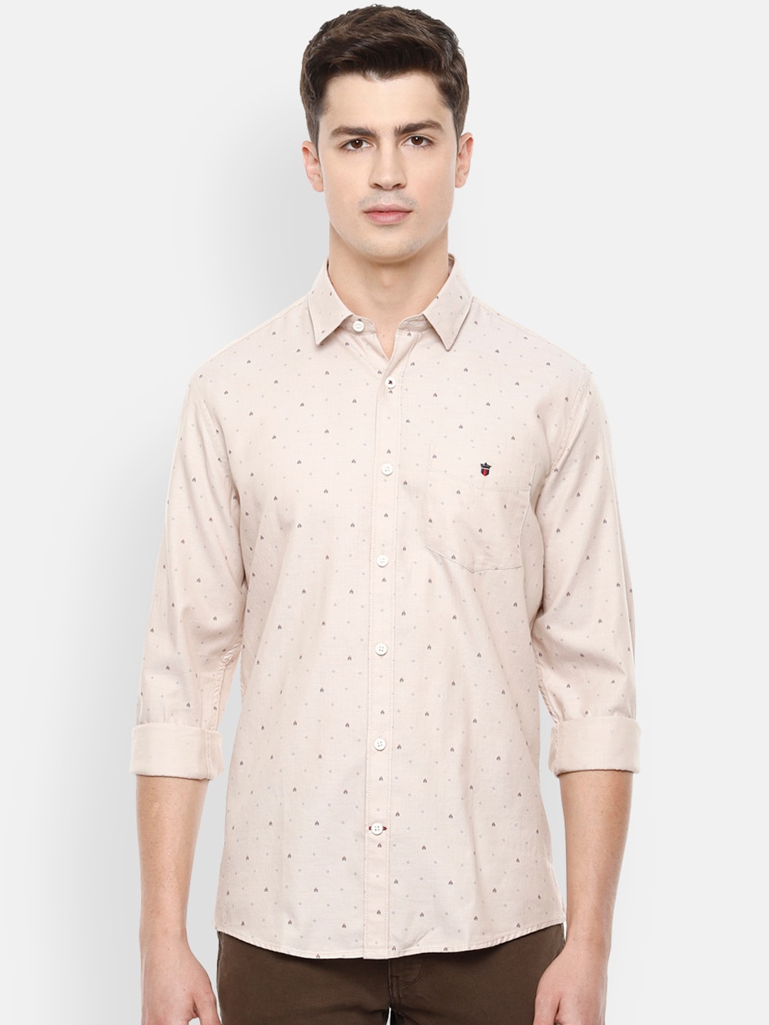 

Louis Philippe Sport Men Beige Slim Fit Printed Casual Shirt