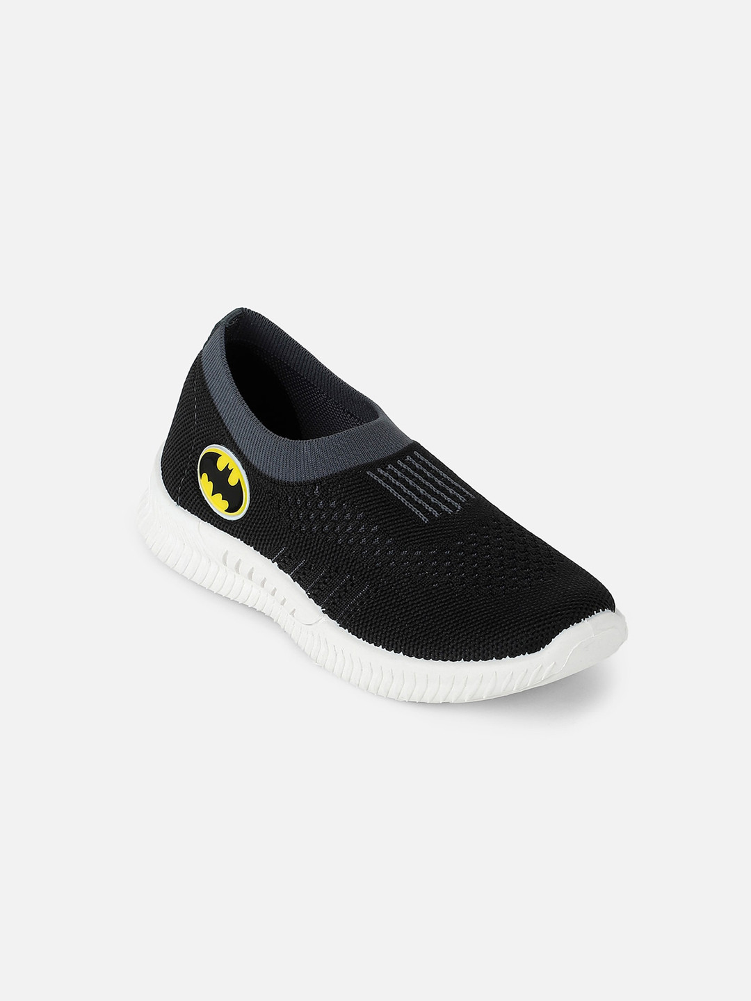 

Kids Ville Boys Navy Blue & Yellow Batman Woven Design Slip-On Sneakers, Black