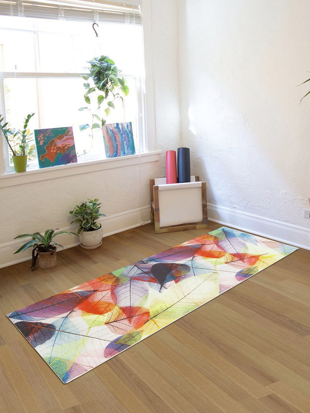 

OBSESSIONS Multicoloured Printed Rectangular Reversible Anti-Skid Yoga Mat, Green