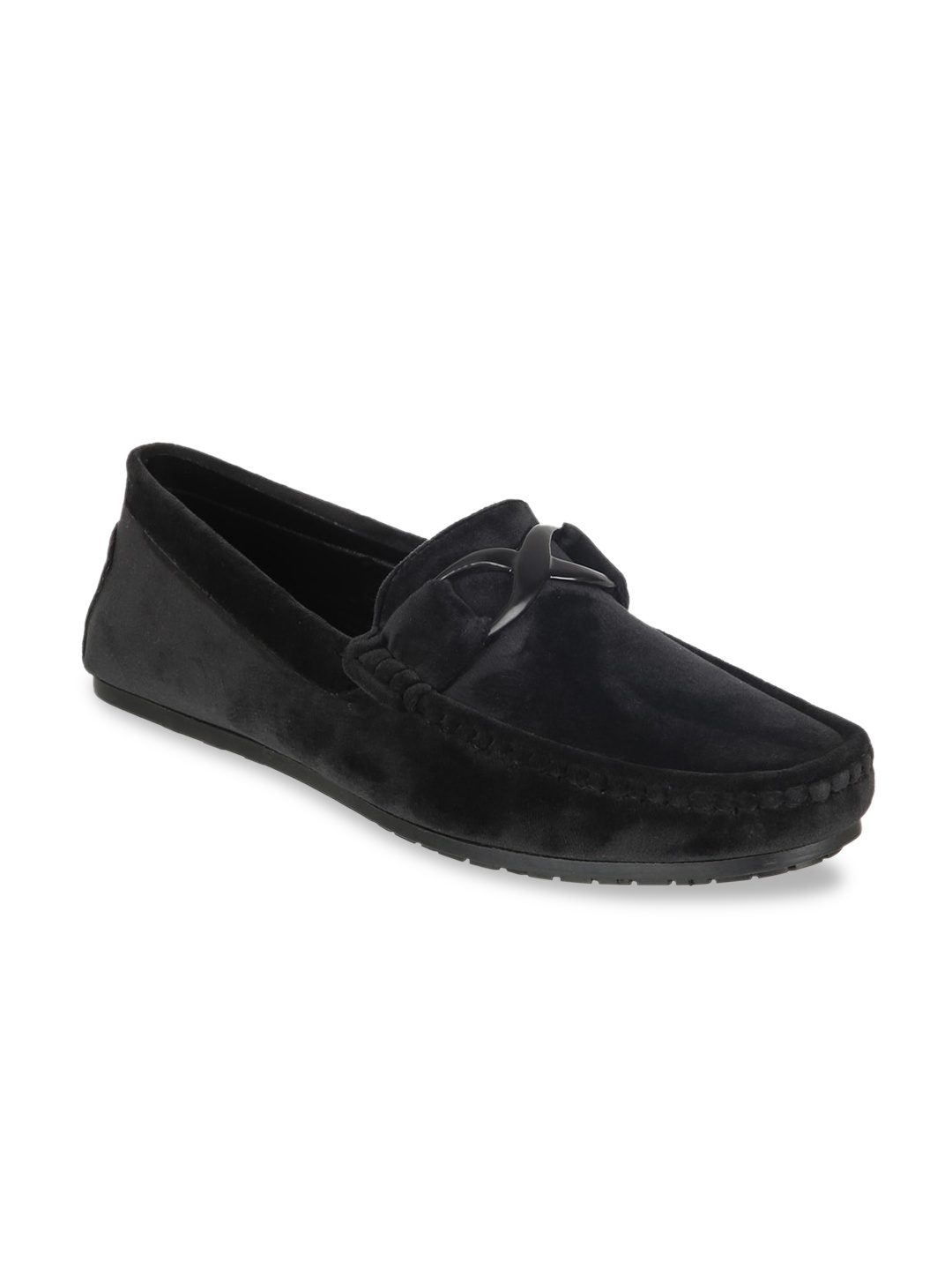 

Carlton London Men Black Velvet Loafers
