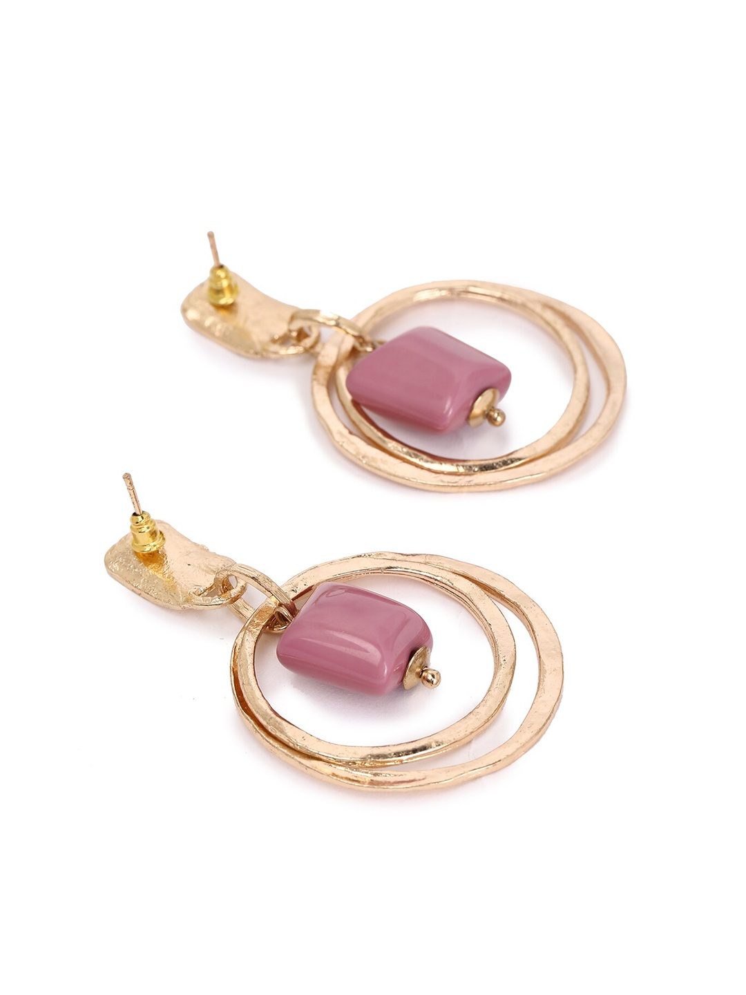 

FOREVER 21 Gold-Toned & Purple Geometric Drop Earrings