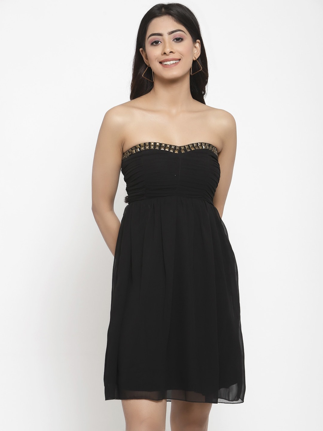 

Style Quotient Women Black Solid Empire Dress