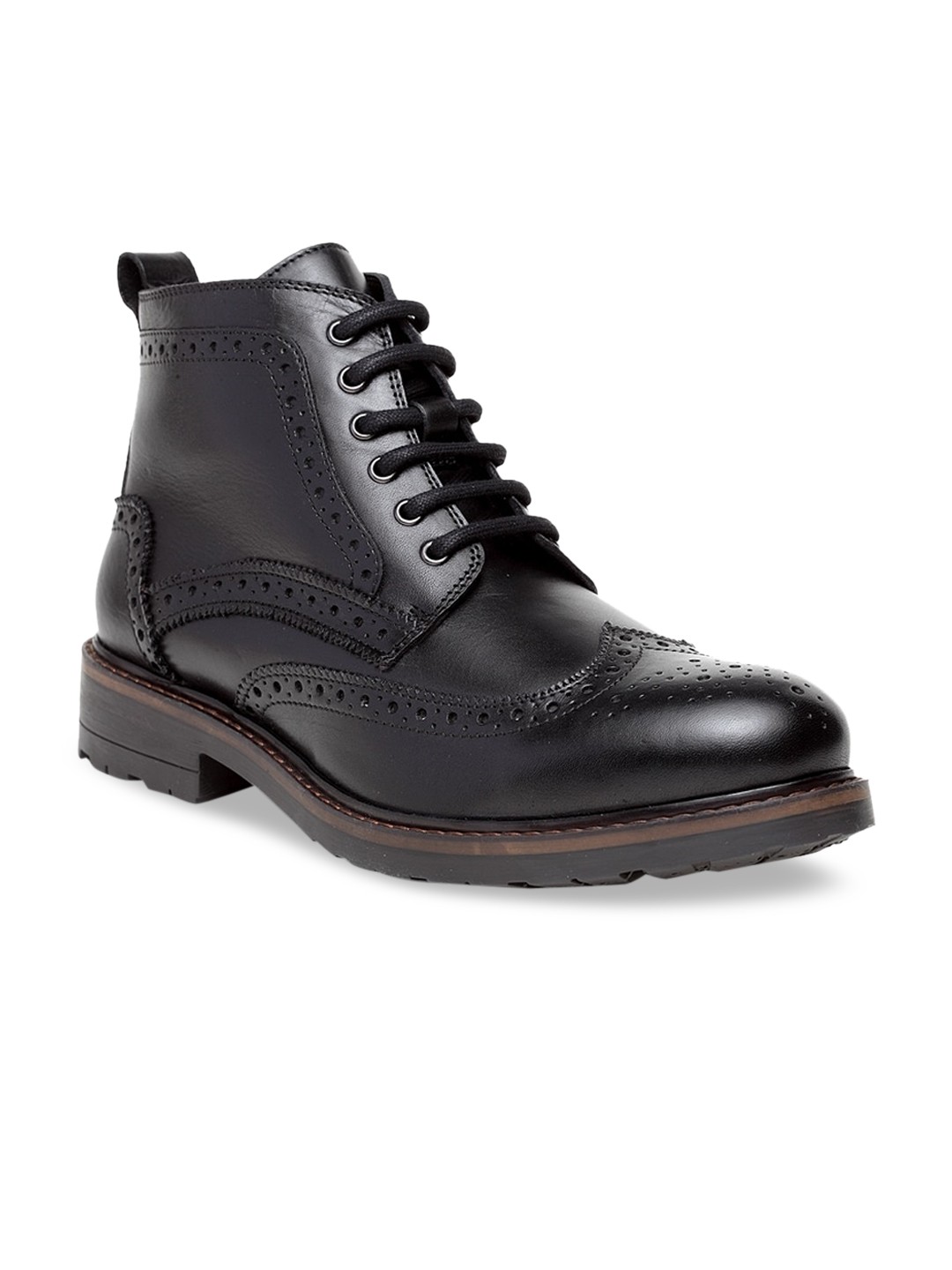 

Teakwood Leathers Men Black Leather Brogues