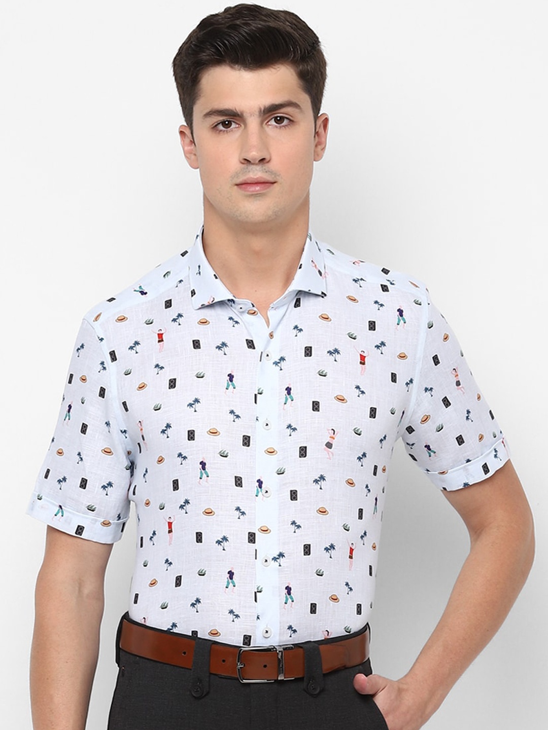

SIMON CARTER LONDON Men Blue Slim Fit Printed Casual Shirt