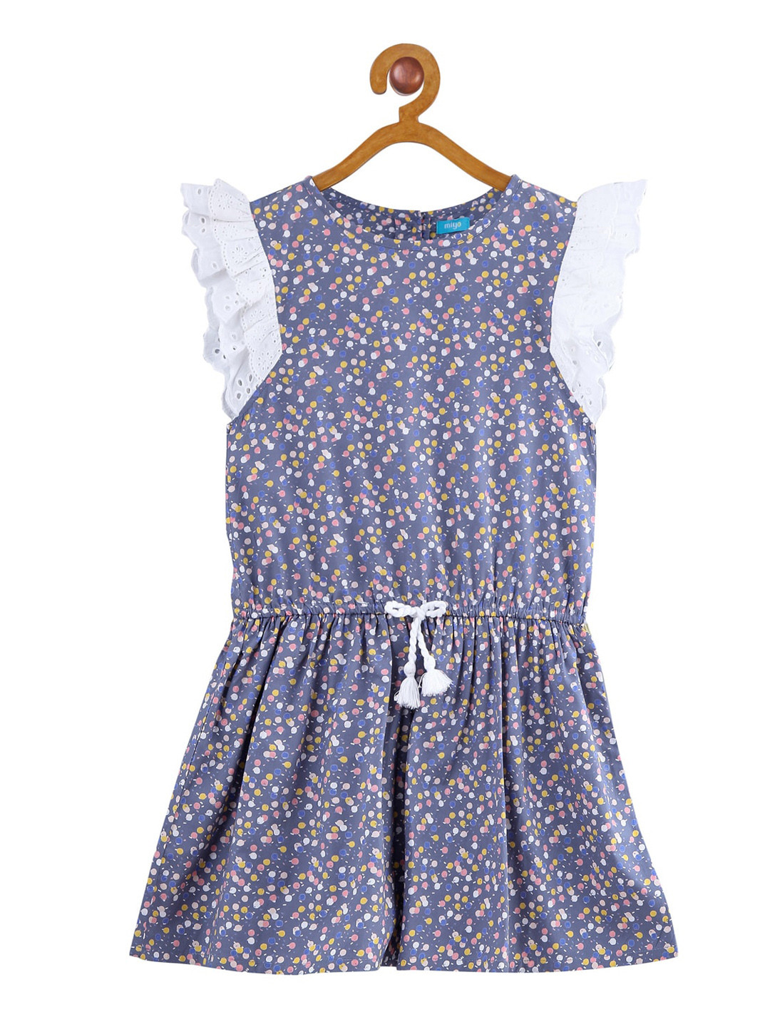 

Miyo Girls Grey Printed Fit and Flare Dress