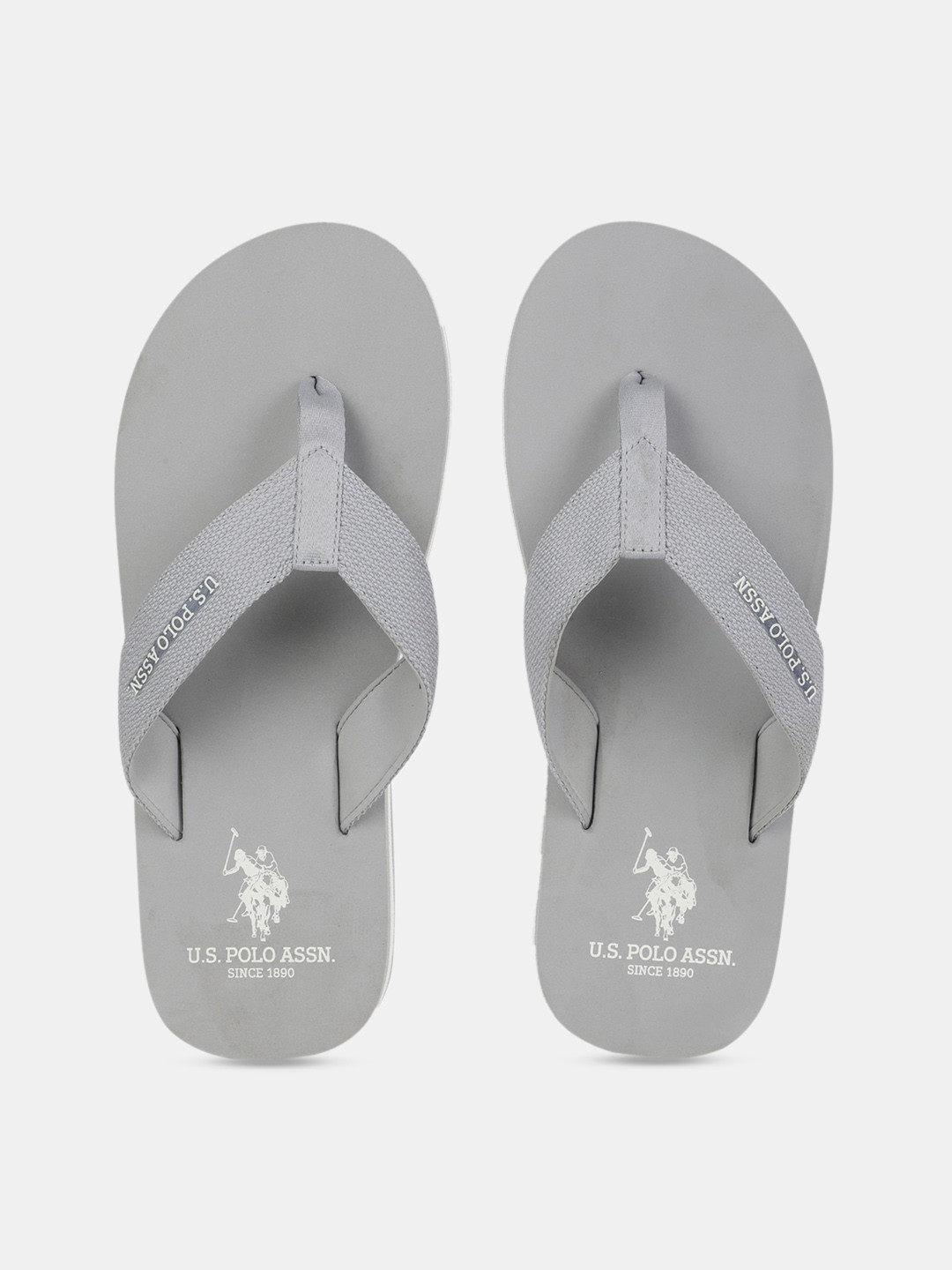 

U S Polo Assn Men Grey & White Thong Flip-Flops