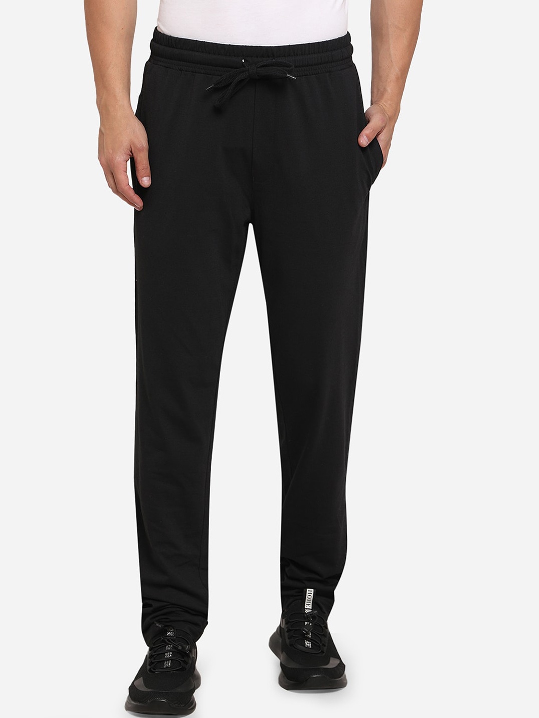

Greenfibre Men Black Solid Track Pants