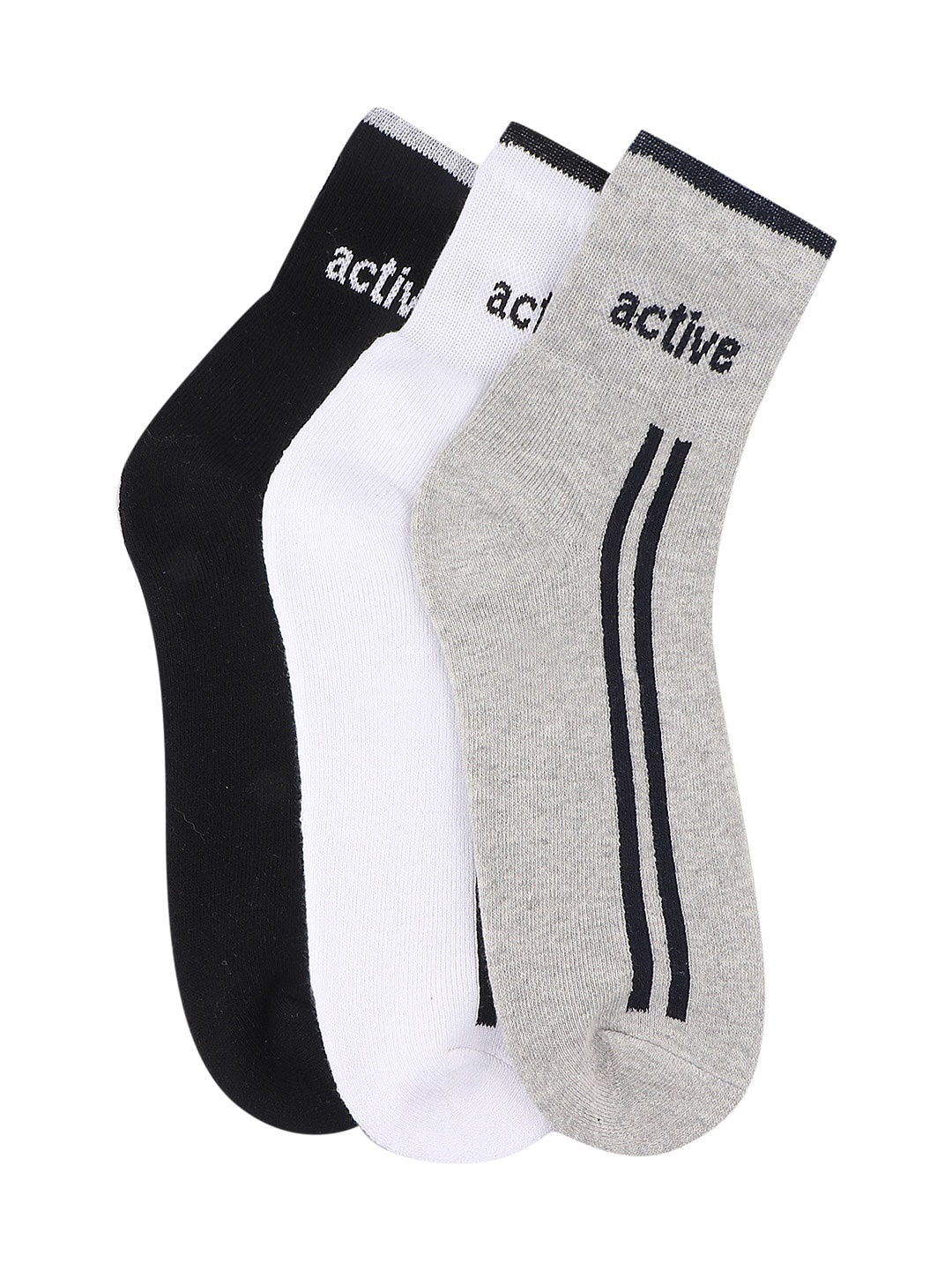 

MARC Men Pack Of 3 Assorted Above Ankle-Length Socks