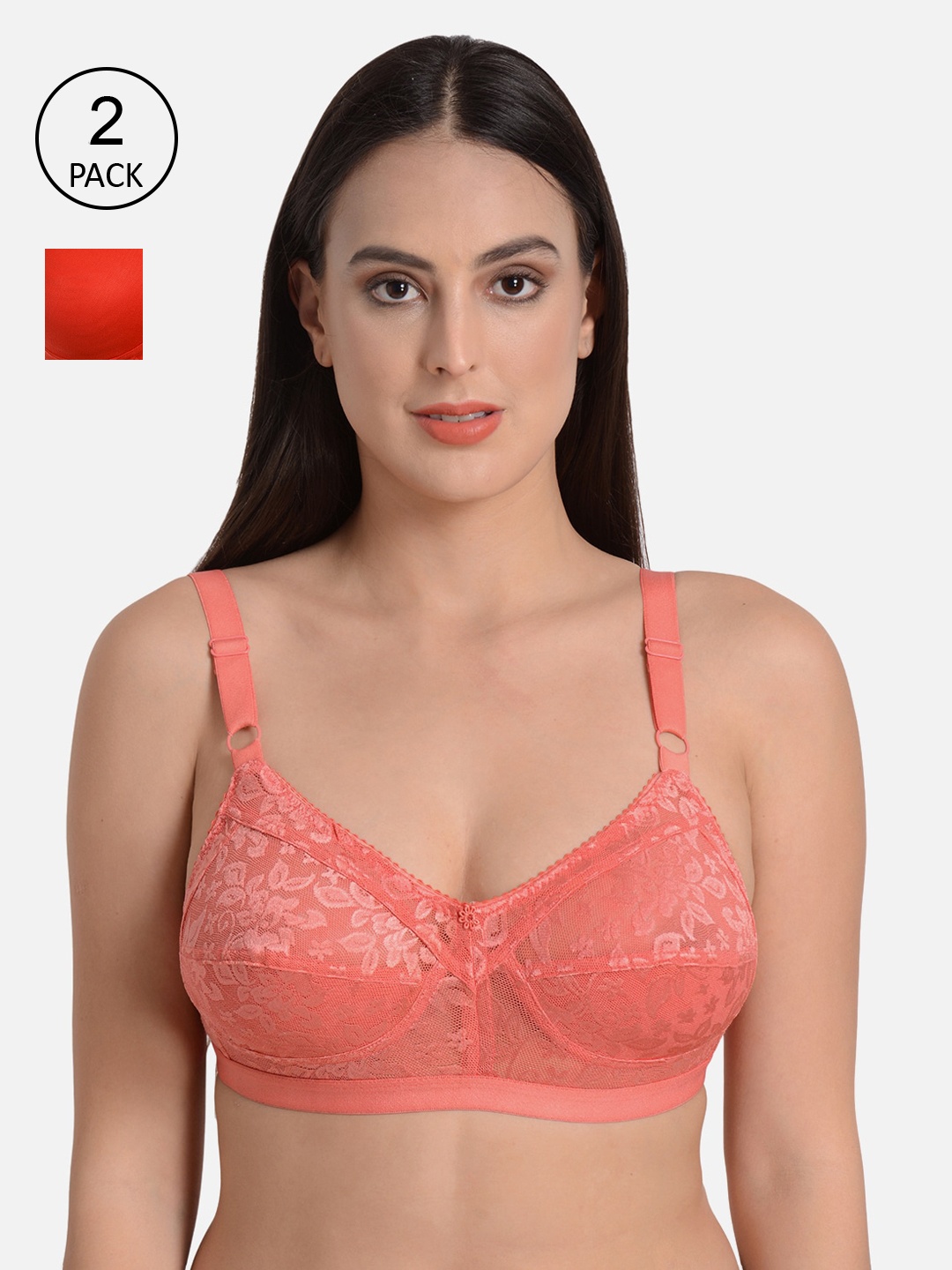 

mod & shy Pack of 2 Assorted Solid Non-Wired Non Padded Everyday Bra MS13085M-Assorted