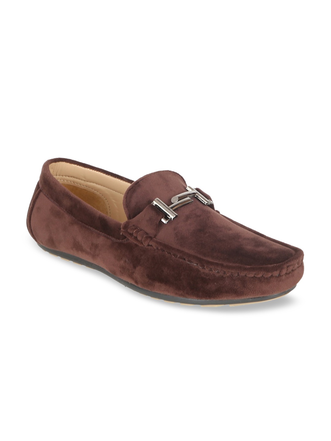 

Carlton London Men Brown Velvet Loafers