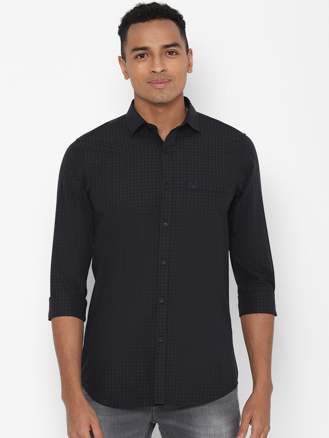 

Allen Solly Men Black Slim Fit Checked Casual Shirt