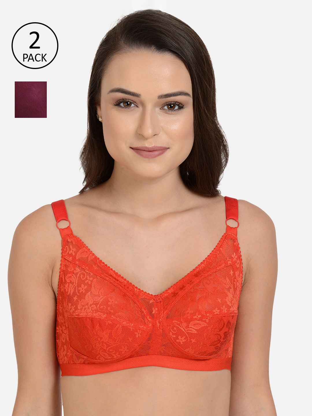 

mod & shy Pack of 2 Assorted Solid Non-Wired Non Padded Everyday Bra MS15787M