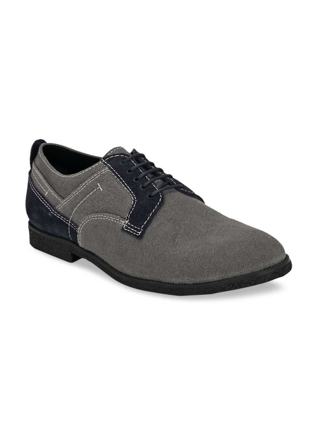 

CARLO ROMANO By Wasan Shoes Men Grey Genuine Leather Formal Shoe
