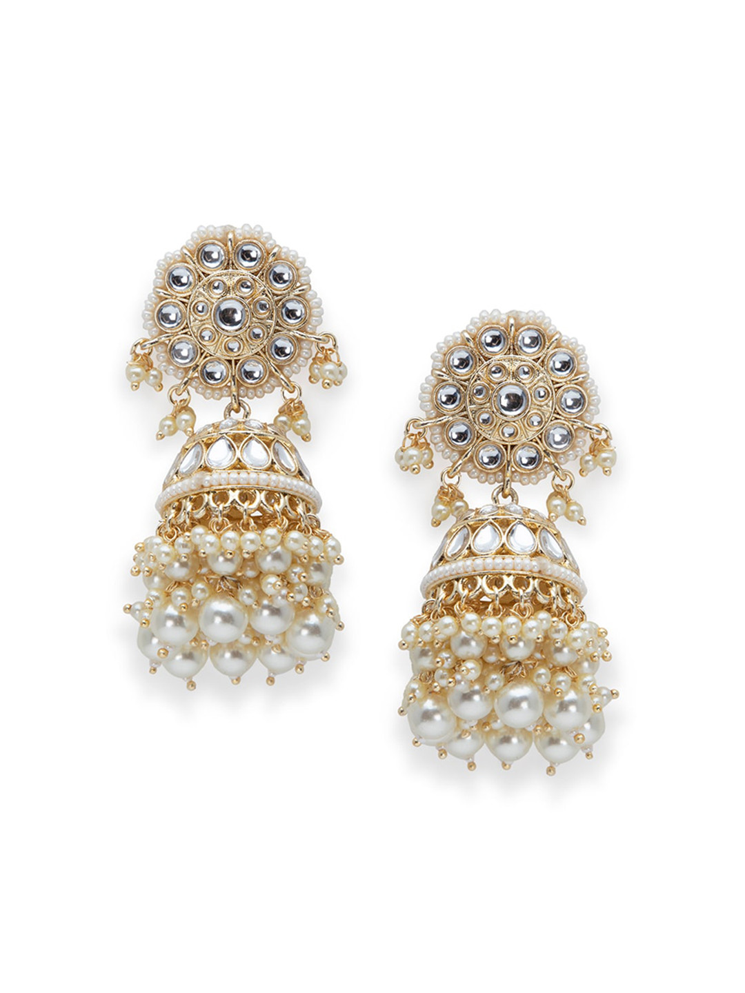 

Biba Gold-Toned Contemporary Jhumkas
