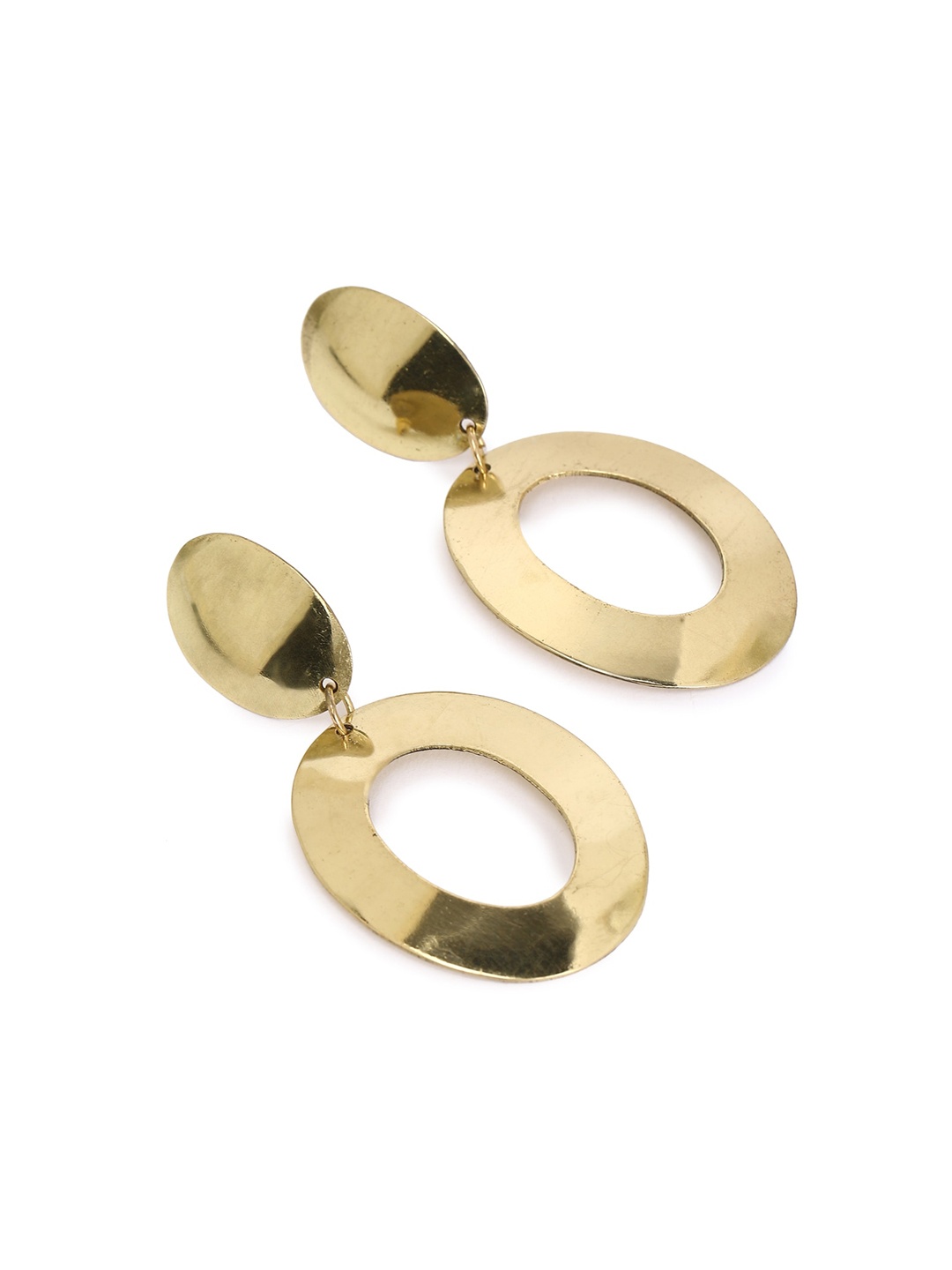 

FOREVER 21 Gold-Toned Contemporary Handcrafted Drop Earrings