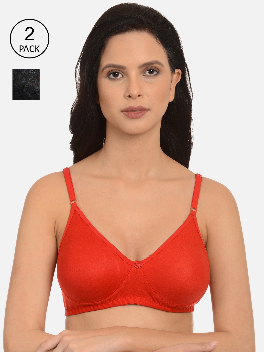 

mod & shy Pack Of 2 Assorted Solid Non-Wired Non Padded Everyday Bra MS15685M