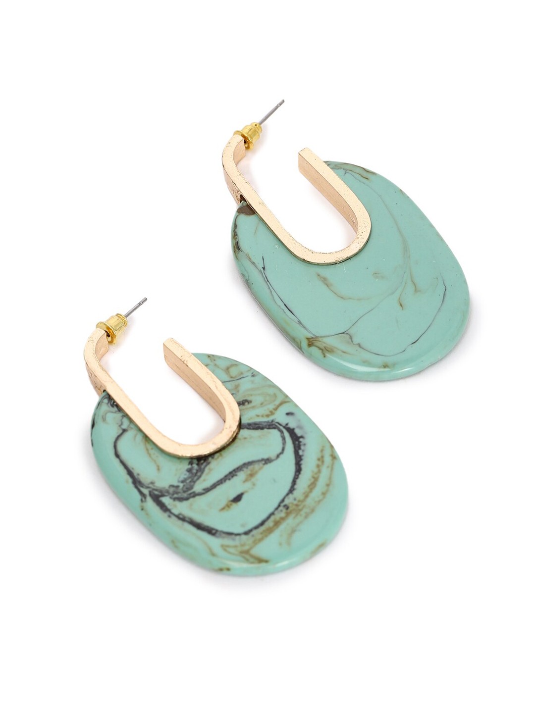 

FOREVER 21 Green Contemporary Half Hoop Earrings