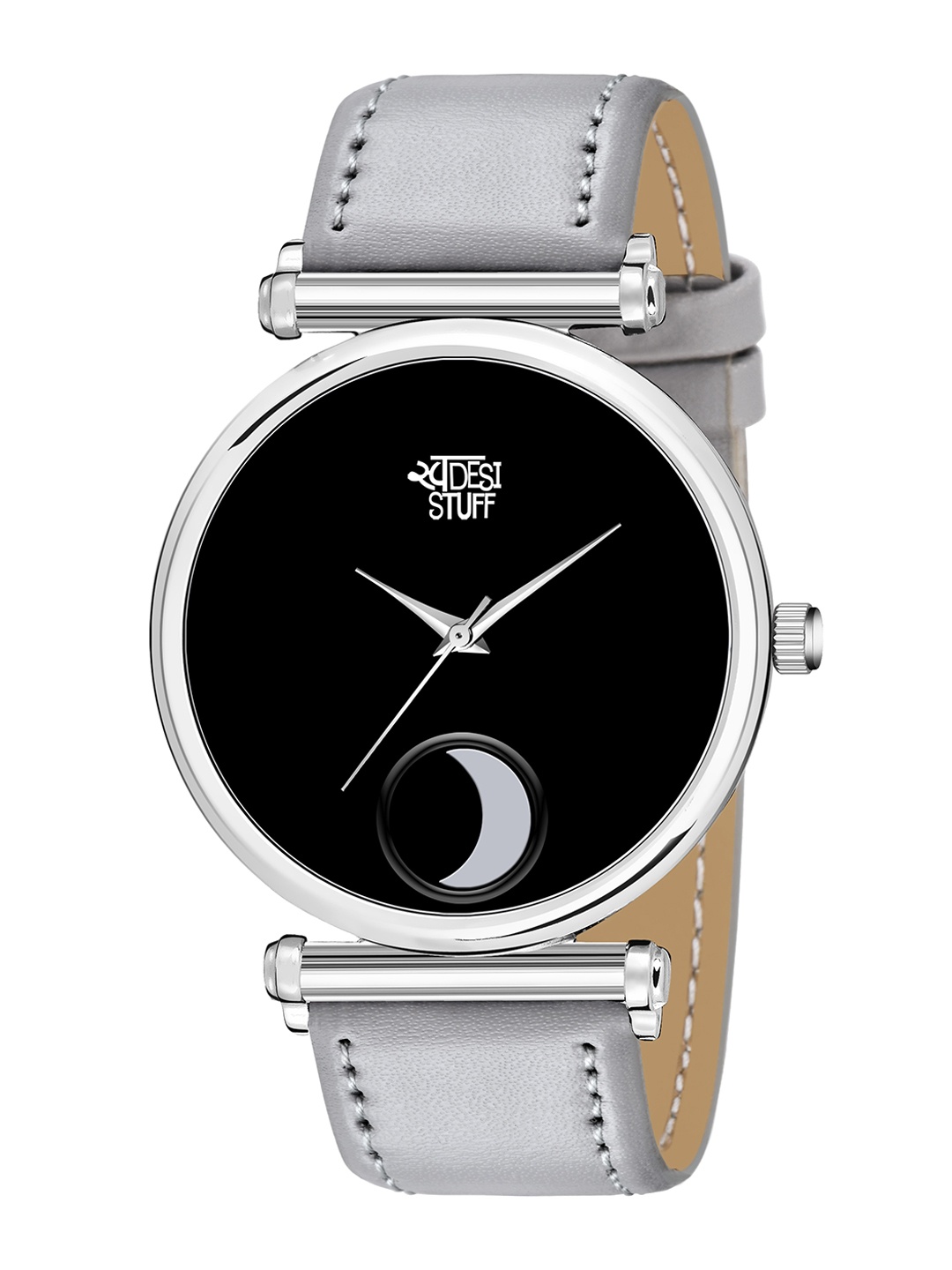 

SWADESI STUFF Unisex Kids Grey & Black Leather Analogue Watch SDS 126 GREY BLACK