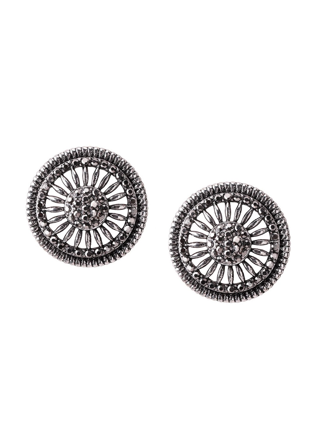 

Rubans Silver-Toned Circular Studs