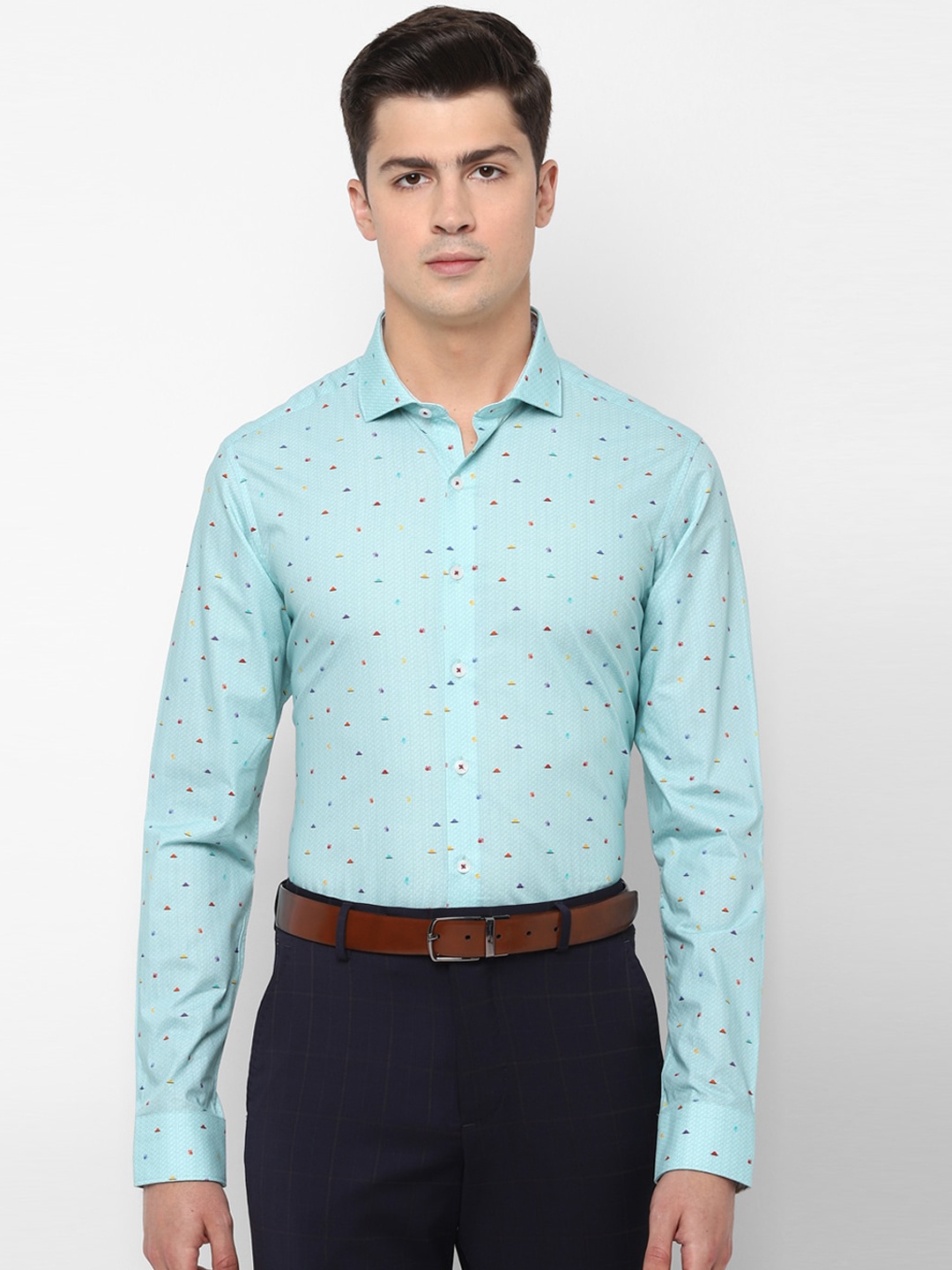 

SIMON CARTER LONDON Men Blue Slim Fit Printed Formal Shirt