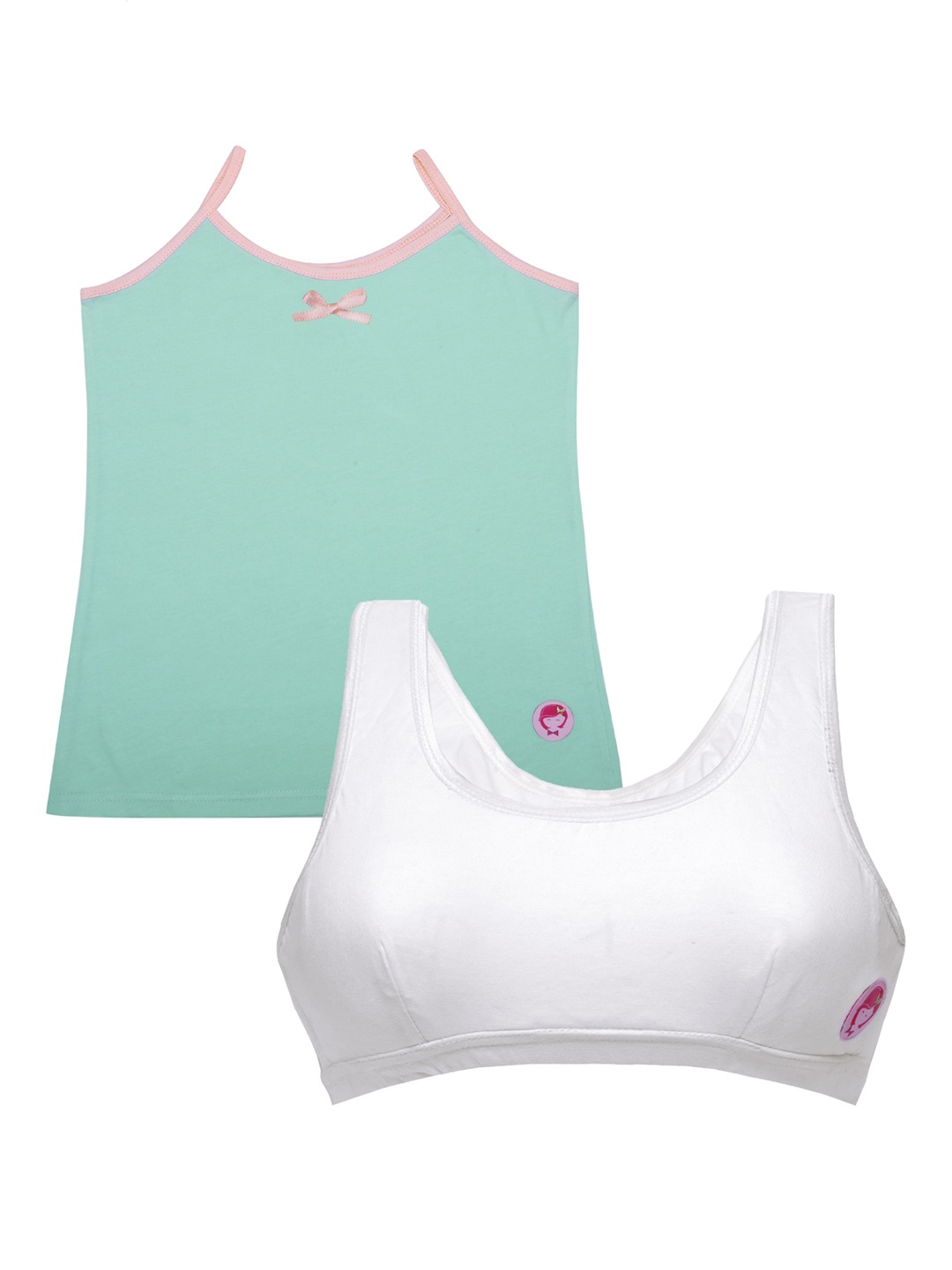 

DChica Sea Green & White Solid Non-Wired Non Padded Workout Bra DCCMMR6614/xxxs