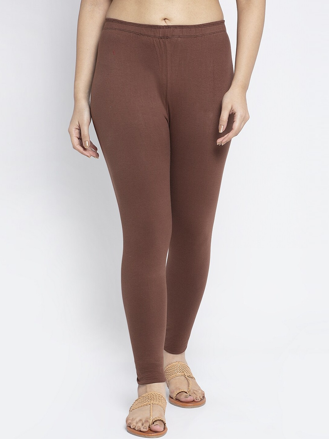 

GRACIT Women Brown Solid Ankle-Length Leggings