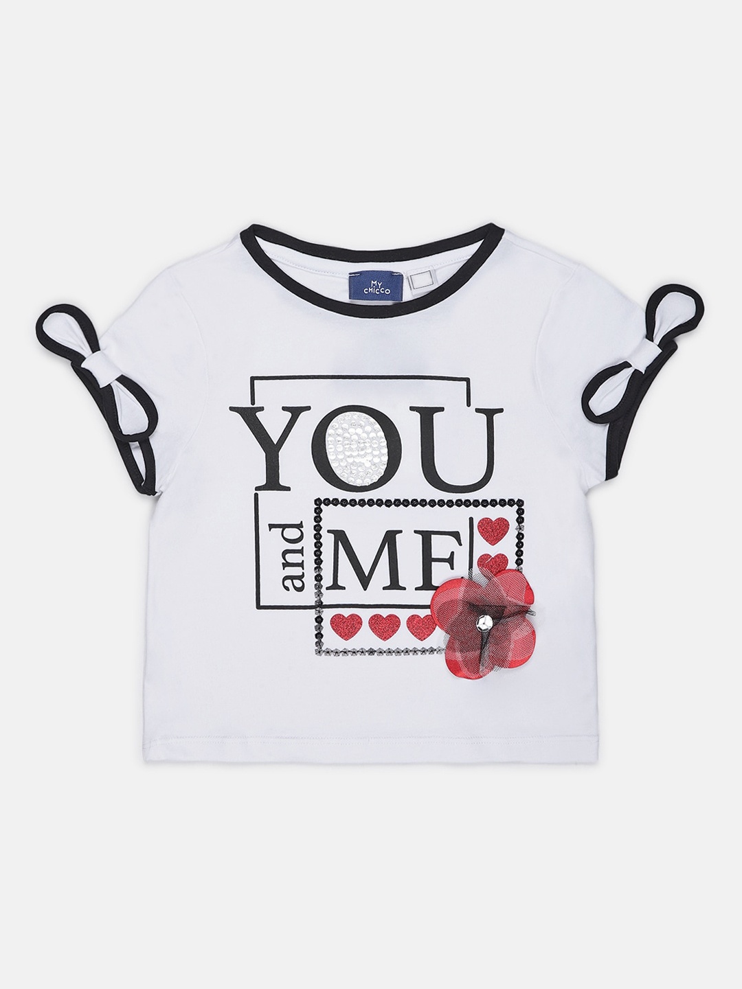

Chicco Girls White Printed Round Neck T-shirt
