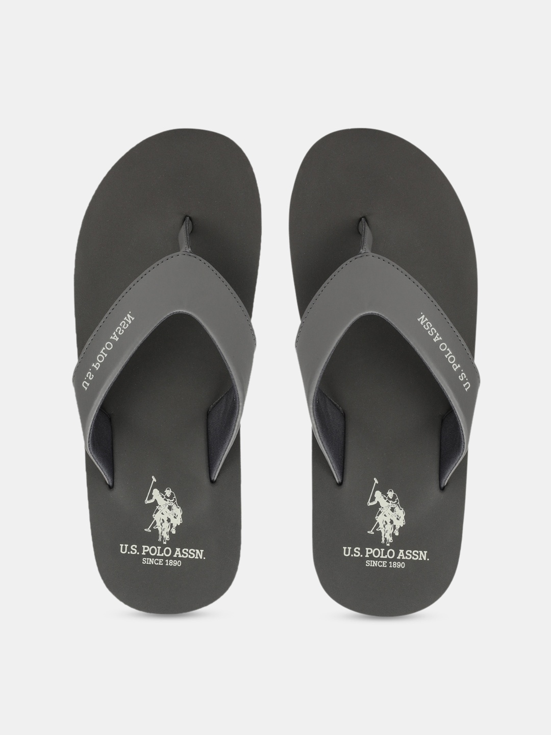 

U S Polo Assn Men Grey & White Thong Flip-Flops