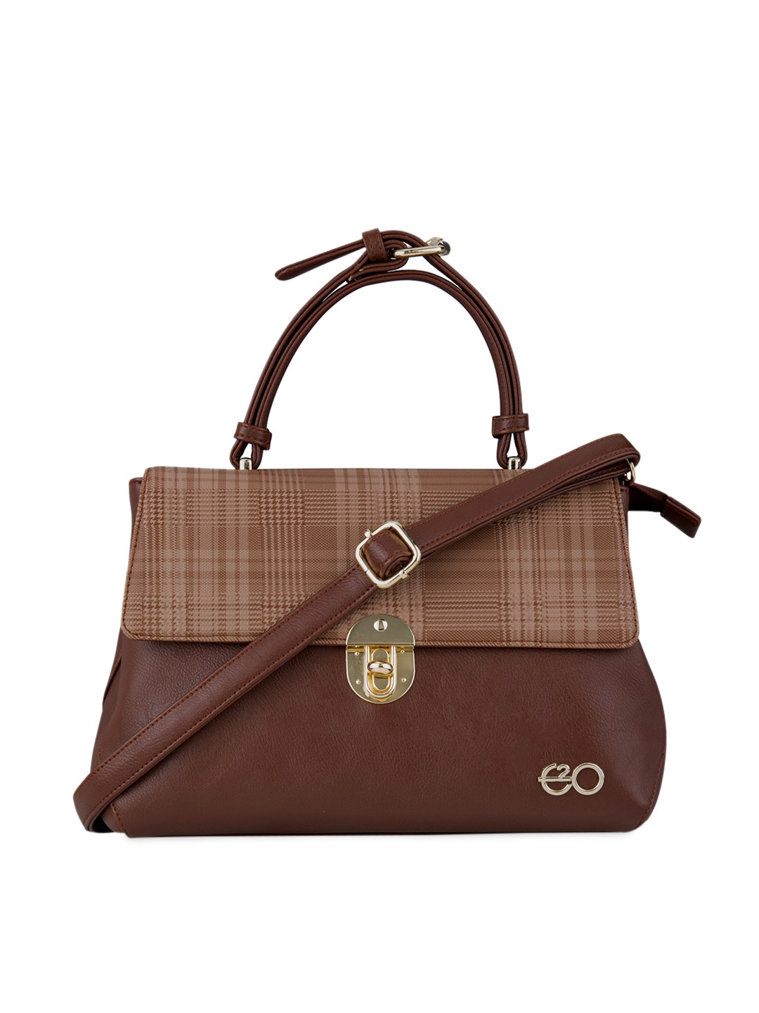 

E2O Brown Solid Handheld Bag