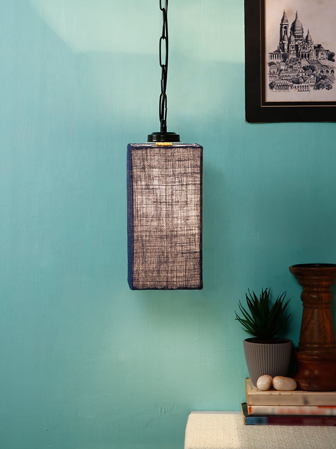 

Devansh Blue & Black Solid Contemporary Square Hanging Light