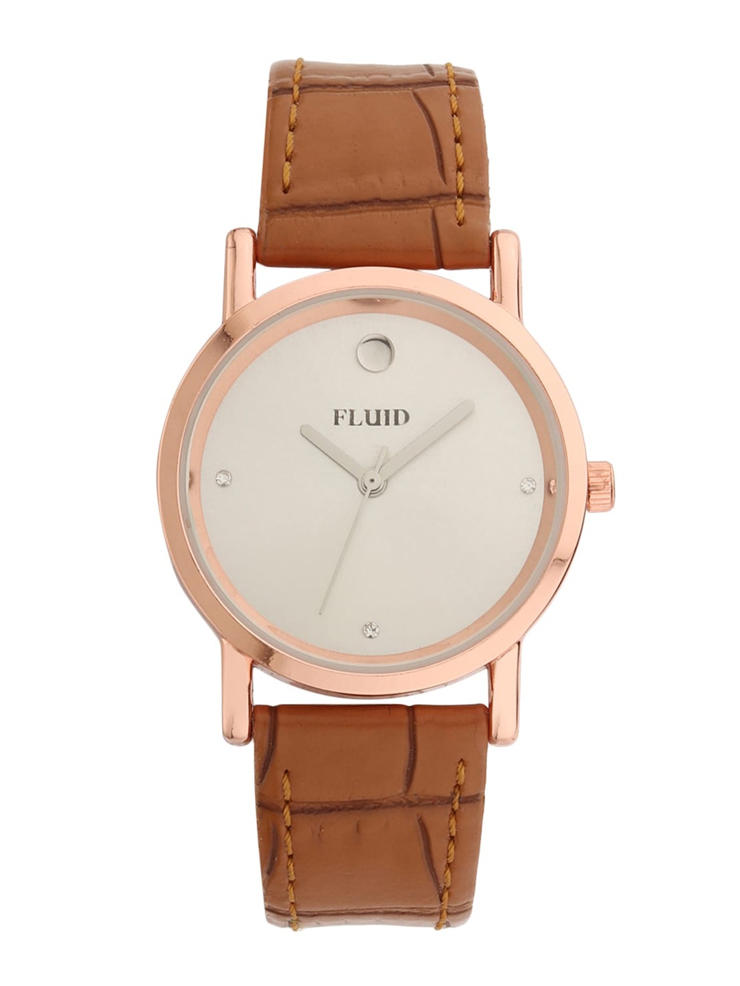 

FLUID Women Brown & White Leather Analogue Watch