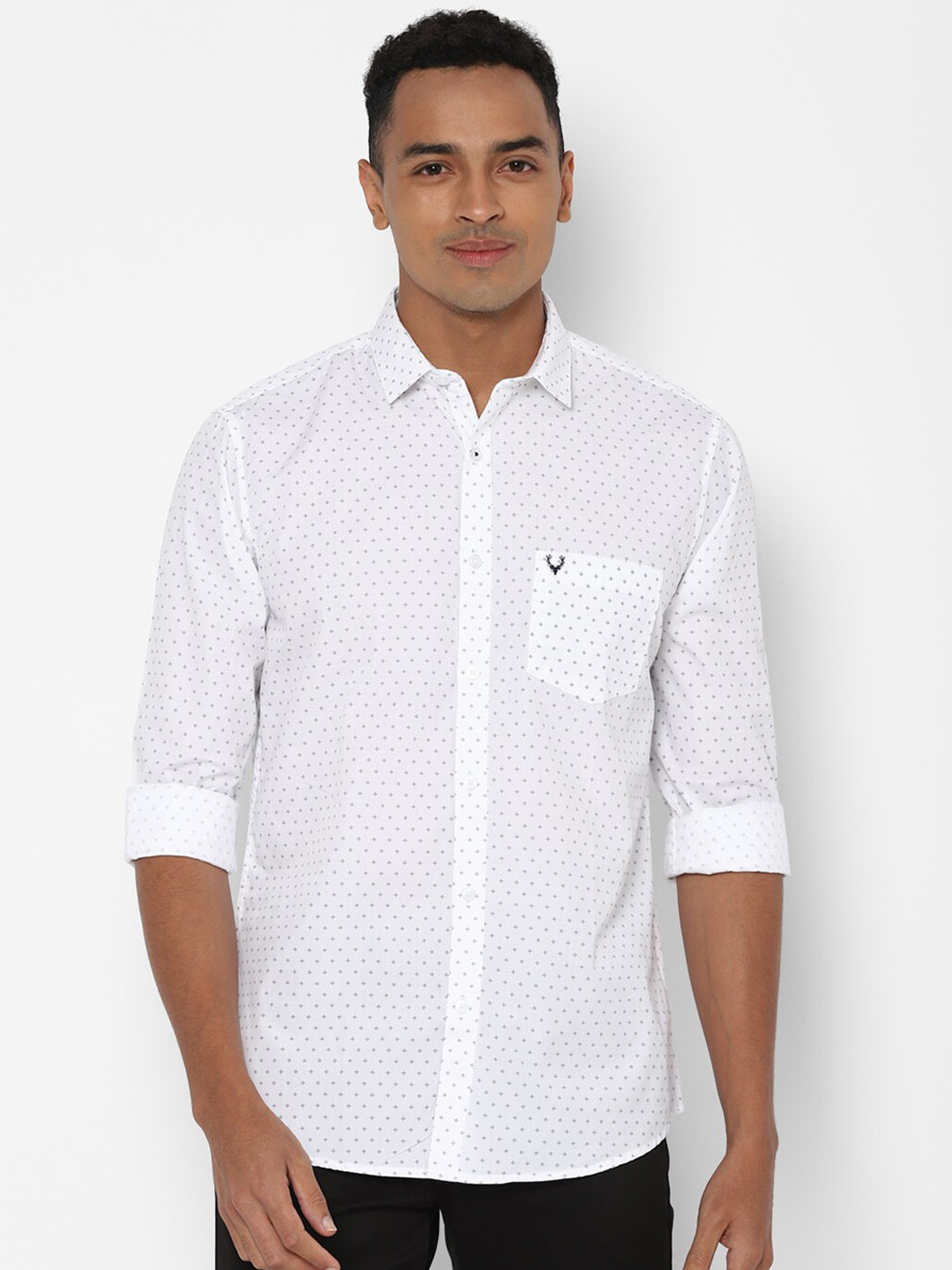 

Allen Solly Men White & Black Slim Fit Printed Casual Shirt