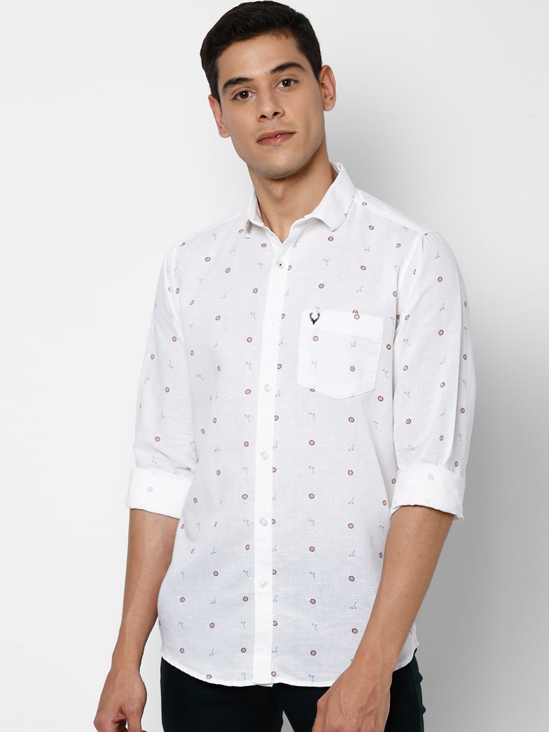 

Allen Solly Men White Slim Fit Printed Casual Shirt