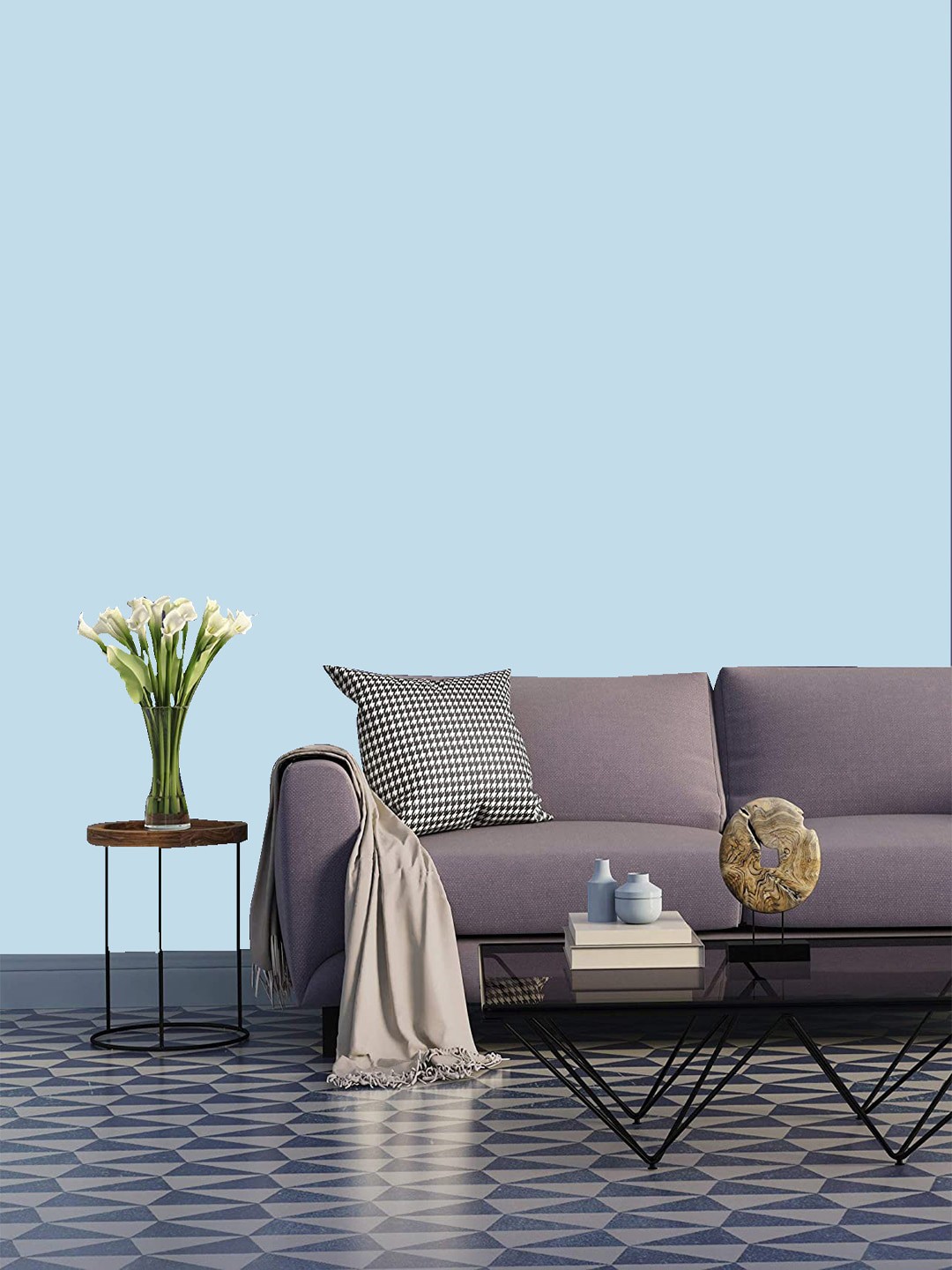 Jaamso Royals Light Blue Solid Self Adhesive Wallpaper