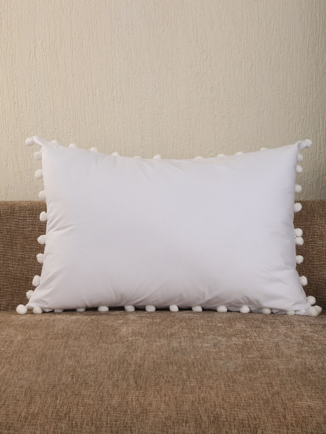 

My Gift Booth White Solid Single Pillow Cover
