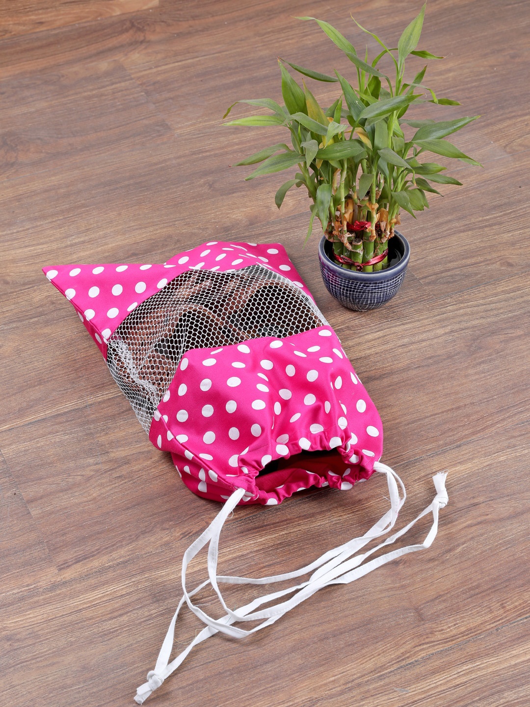 

My Gift Booth Set Of 10 Pink & White Polka Dot Printed Reusable Shoe Covers