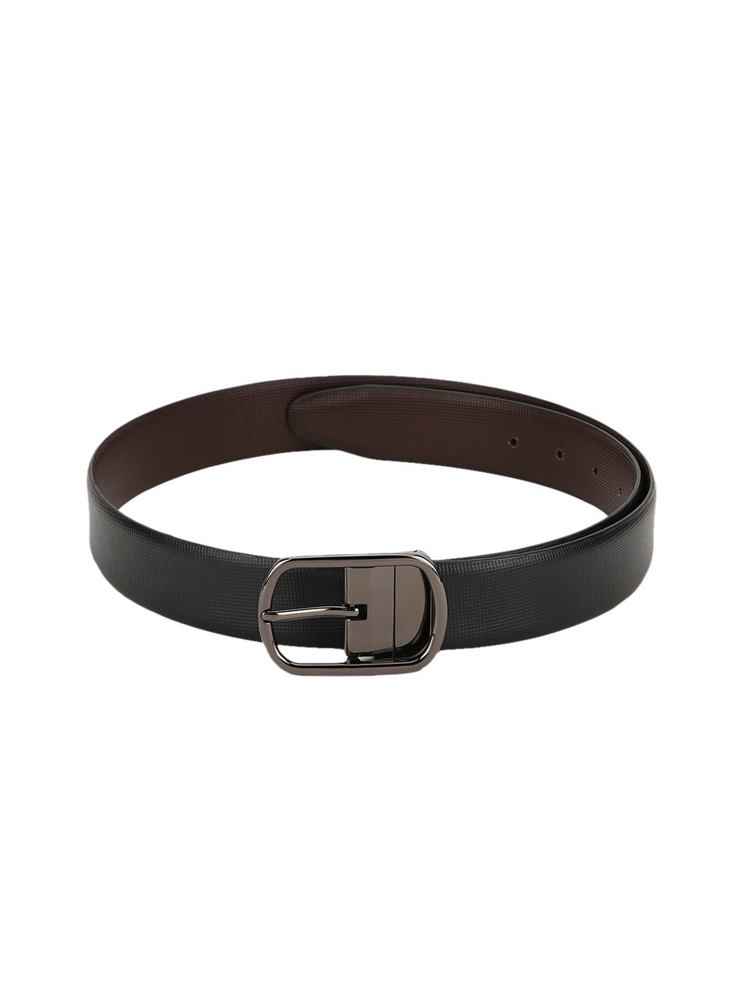 

Teakwood Leathers Men Black & Brown Textured Leather Belt