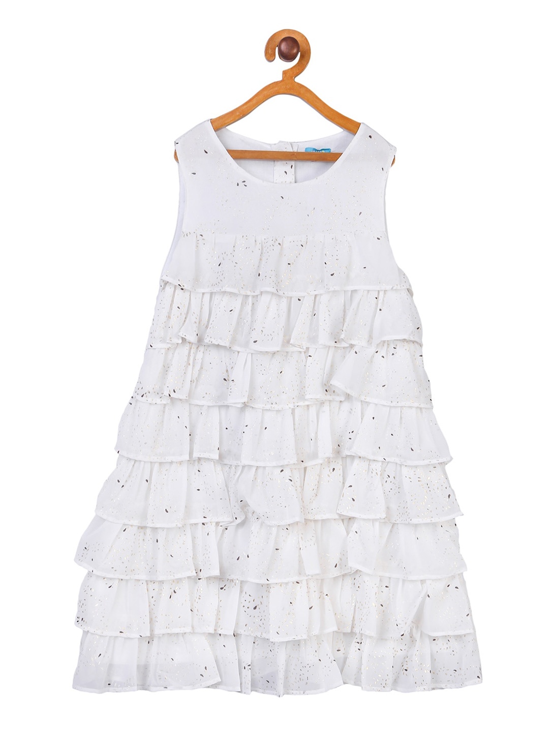 

Miyo Girls White Printed A-Line Dress