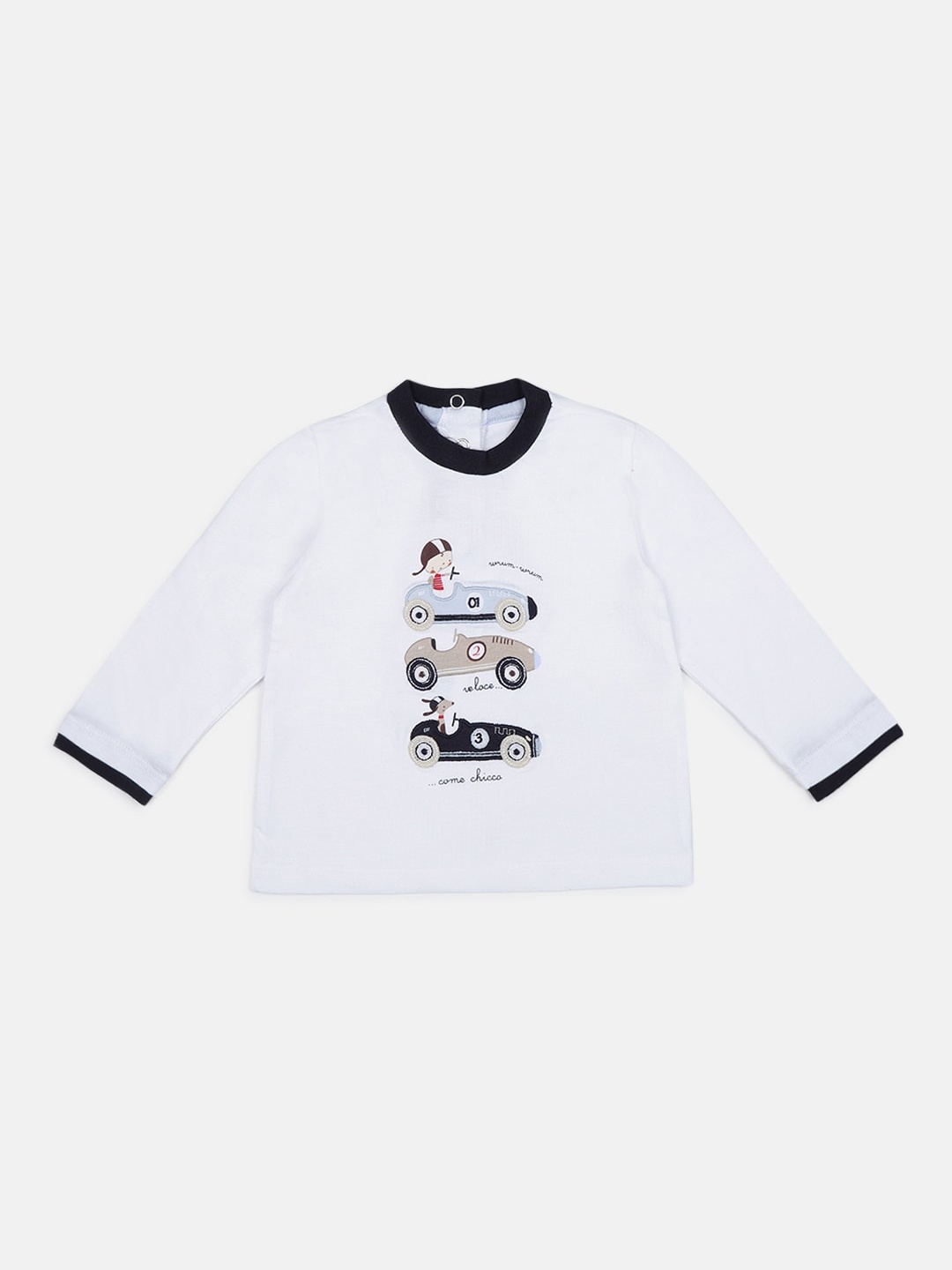 

Chicco Boys White Printed Round Neck T-shirt
