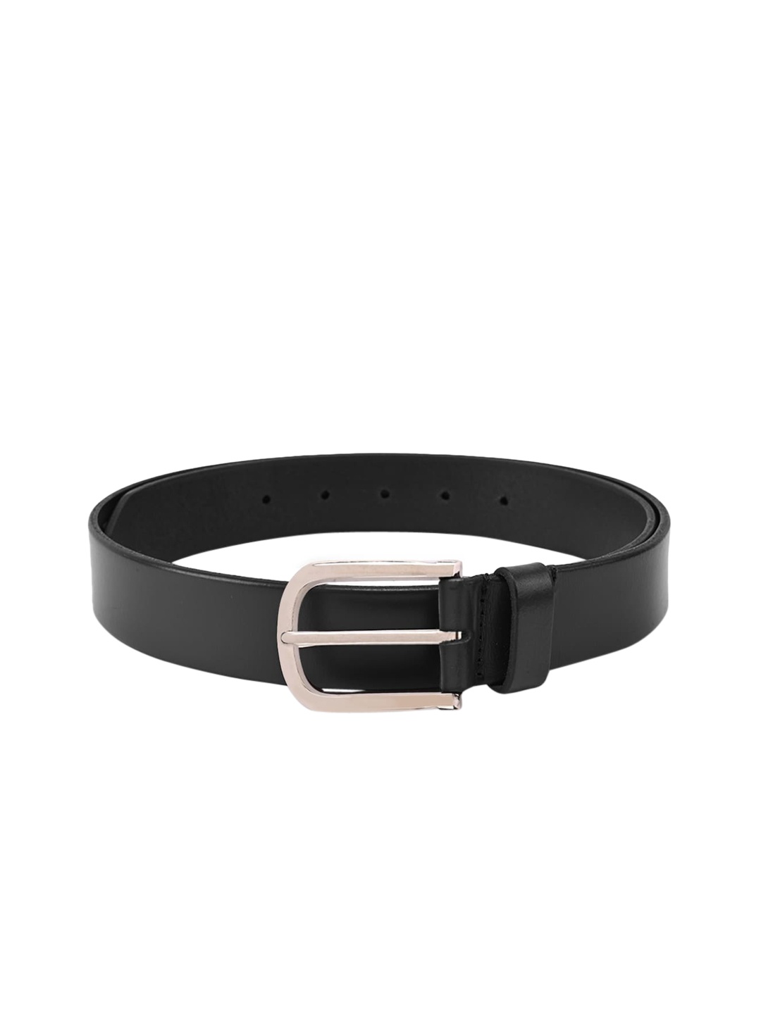 

BuckleUp Men Black Solid Leather Belt