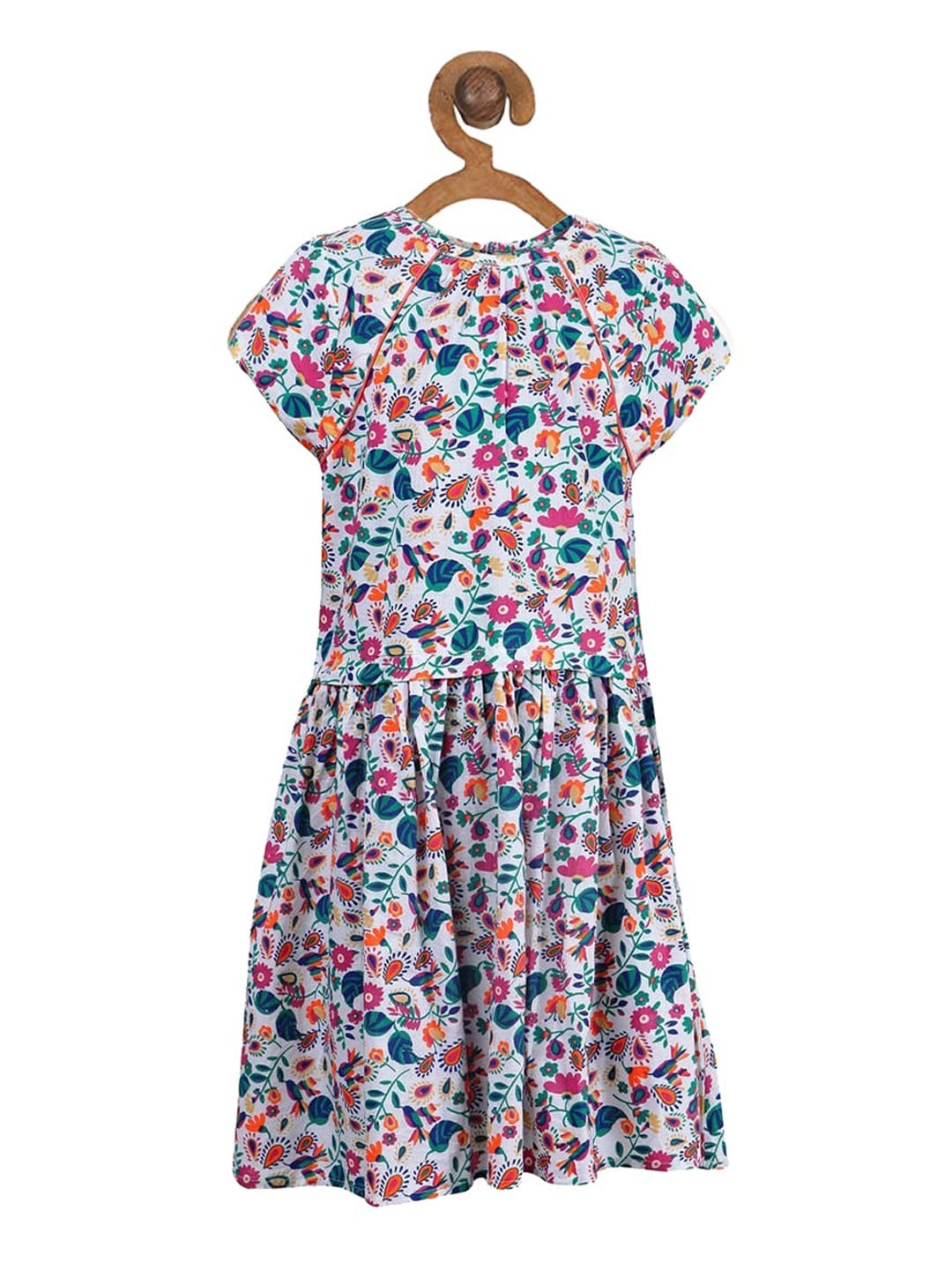 

Miyo Girls Multicoloured Printed Fit and Flare Dress, Multi