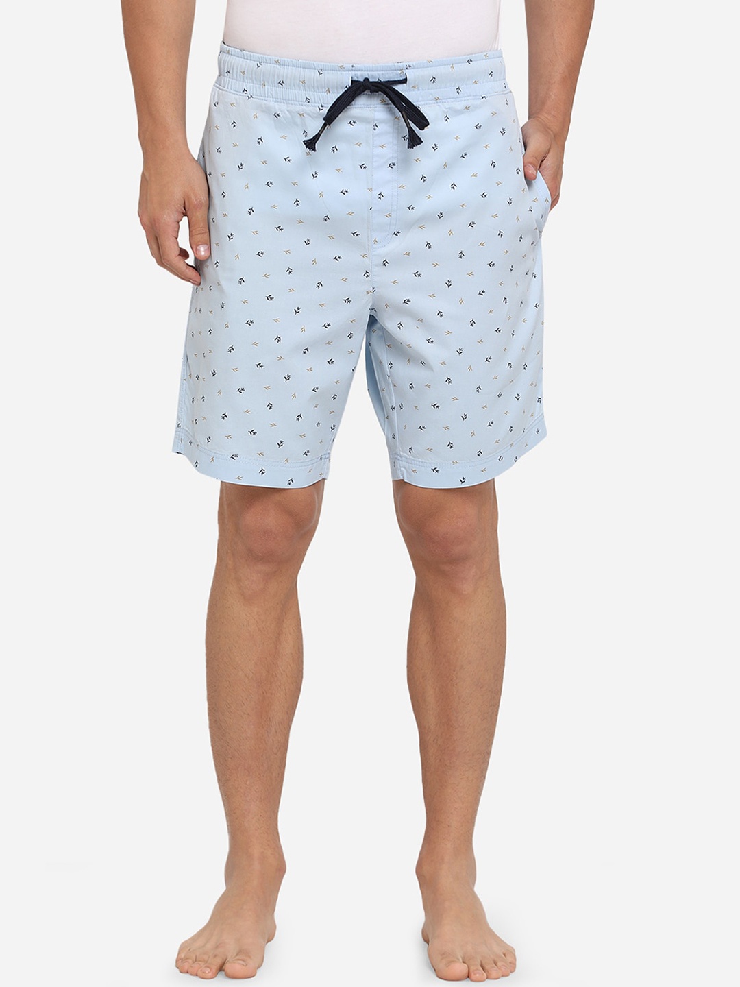 

JADE BLUE Men Blue Printed Lounge Shorts