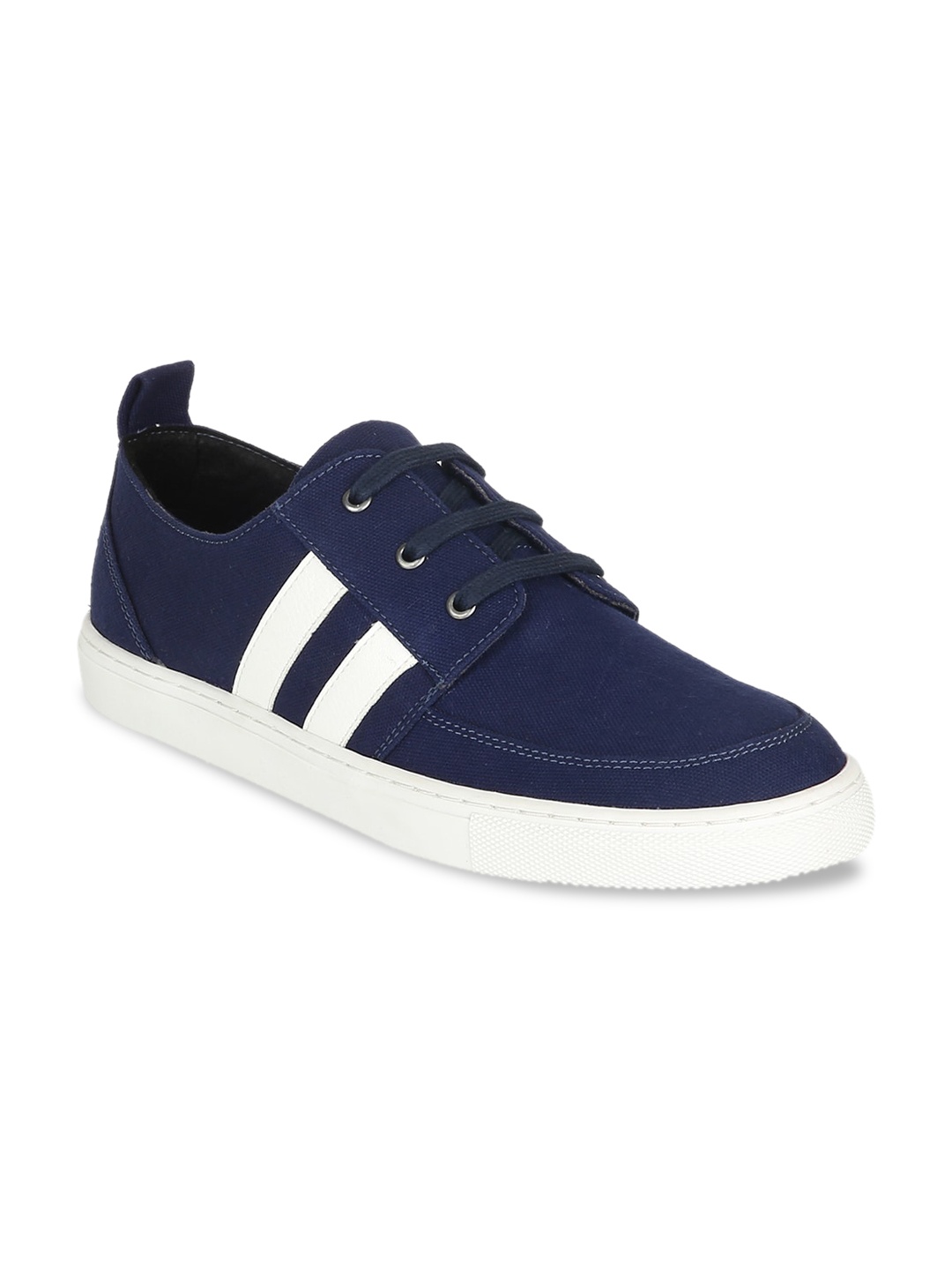 Carlton London Men Navy Blue Striped Skate Shoes