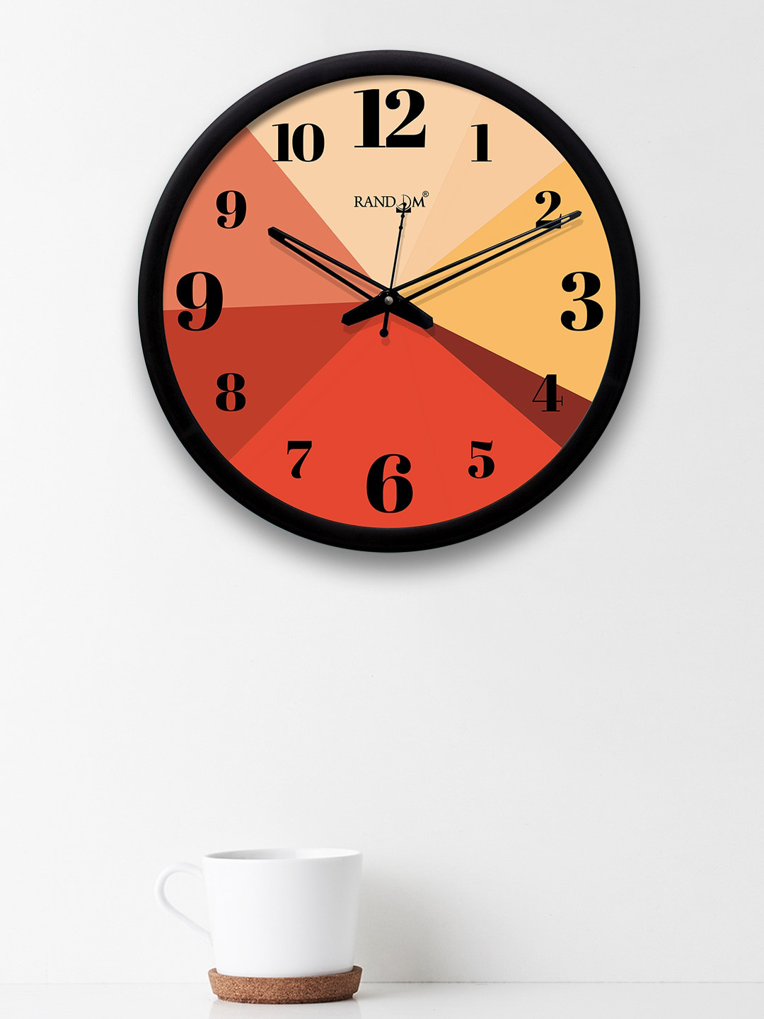 

RANDOM Brown & Beige Round Colourblocked 30.4 cm Analogue Wall Clock